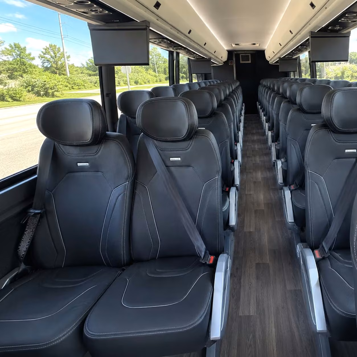56 passenger charter bus inside